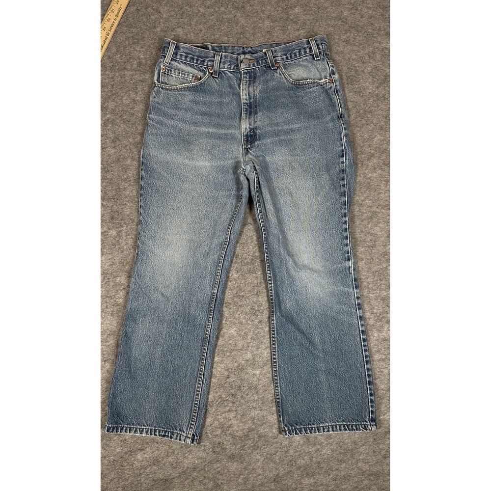 Levis 517 Boot Cut Jeans 36X 30 VTG Medium Wash Denim Red Tab USA Tag